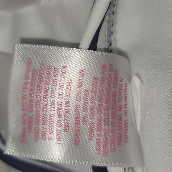 Bikini Bottom  Plus Size Cheeky Navy Blue Stripe Bikini Bottom Xhilaration - Picture 9 of 12